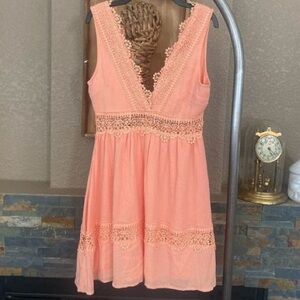 Rue 21 Deep V Orange Detailed Dress